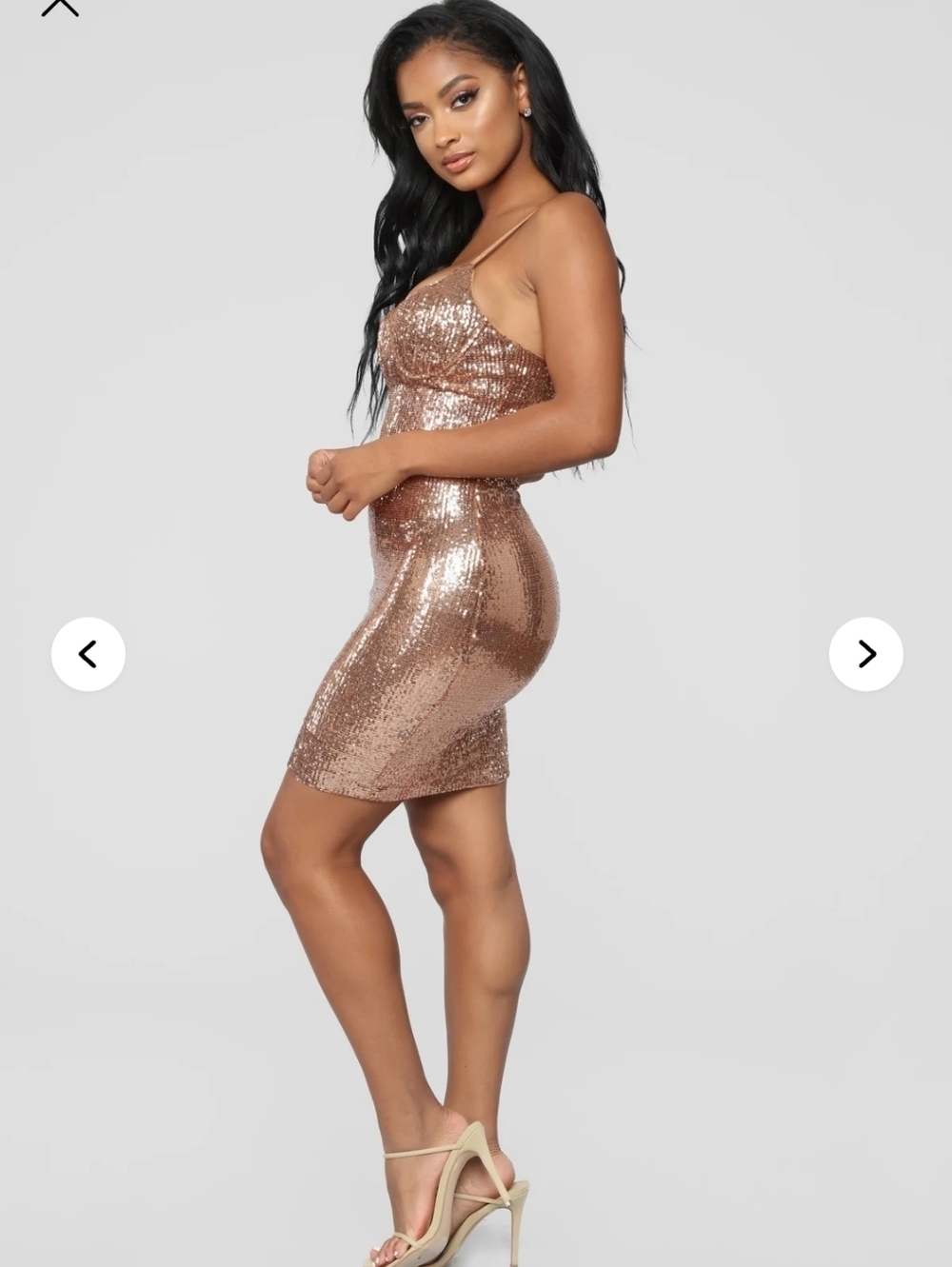 Fashion Nova Livin’ For The Weekend Sequin Dress Copper M ✨ Birthday Baddie - Picture 12 of 12